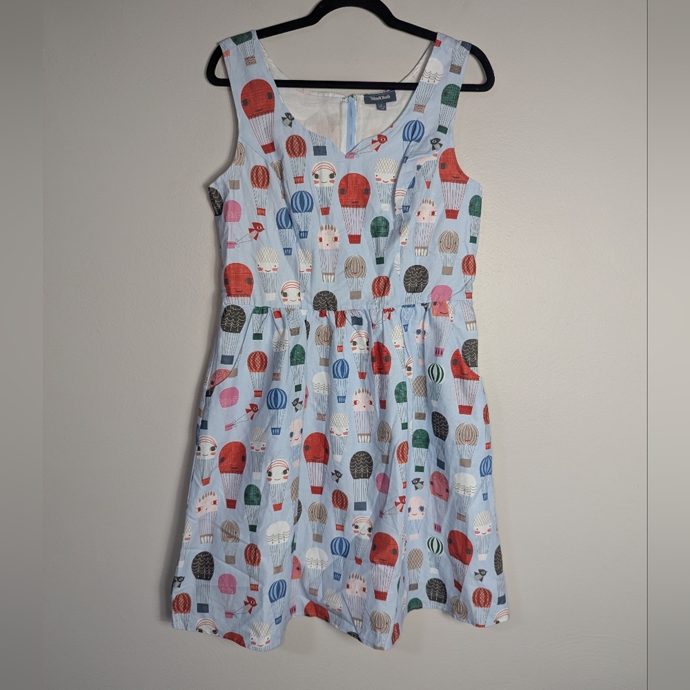 ModCloth Light Blue Hot Air Balloon Print Mini Dress